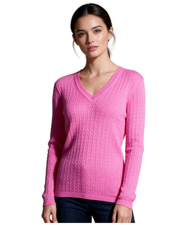 TOMMY HIFIGER Women Vertical Cable Knit Texture T-Shirt