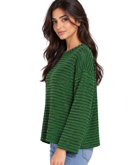 ENCUENTRO Women Mesh Stripe T-Shirt