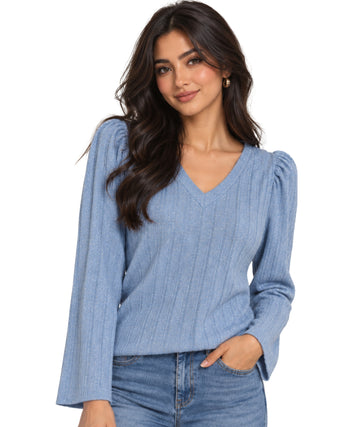 ENCUENTRO Women Puffed Shoulders T-Shirt