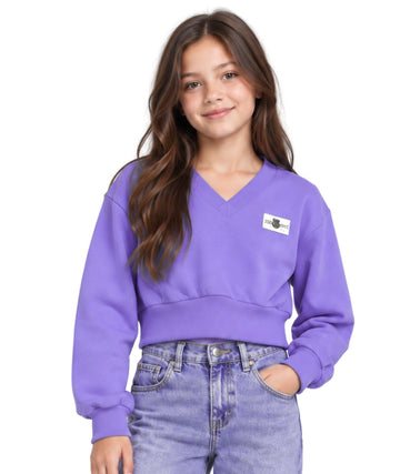 Kids Girls V Neck Sweater