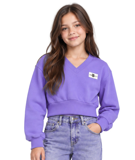 Kids Girls V Neck Sweater