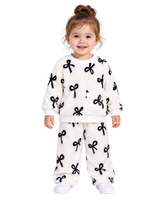 KATE MACK Bow Print Fleece Pyjama Set