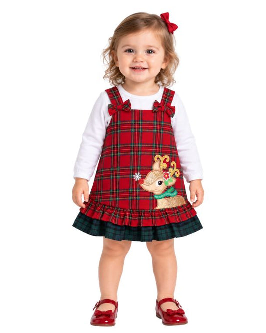 RARE EDITIONS Baby Girl Adorable Reindeer Set 2 Pcs