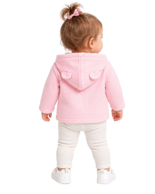 OKIE DOKIE Baby Girls Waffle Knit Fabric Jacket