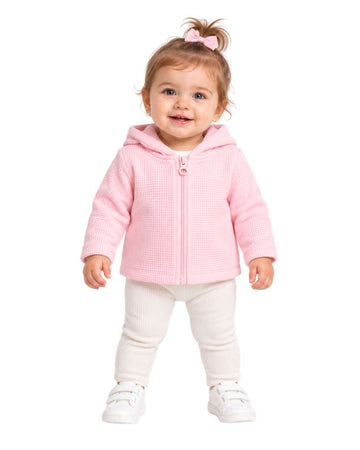 OKIE DOKIE Baby Girls Waffle Knit Fabric Jacket