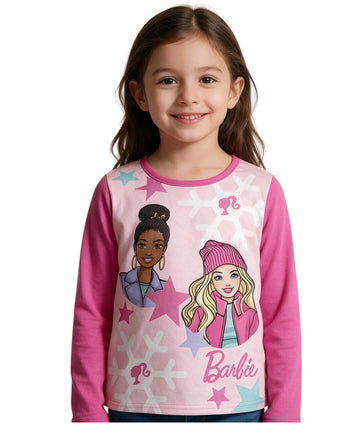 BARBIE Kids Girls Winter Graphic T-Shirt
