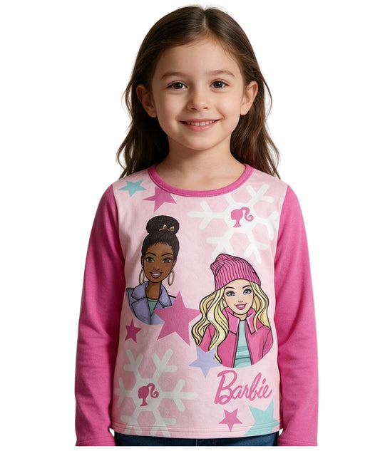 BARBIE Kids Girls Winter Graphic T-Shirt