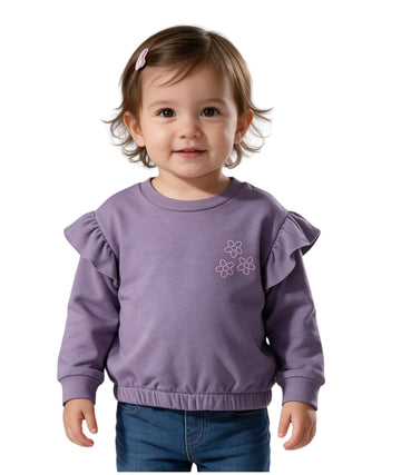 OKIE DOKIE Baby Girls Ruffled Long Sleeve T-Shirt