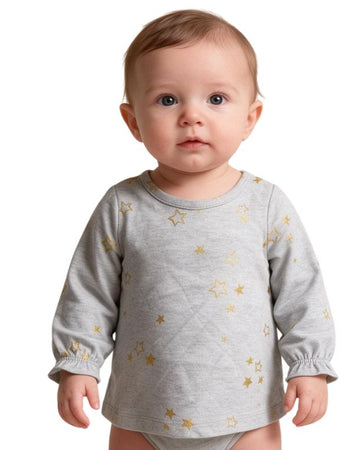 OKIE DOKIE Baby Girls Star Gold T-Shirt
