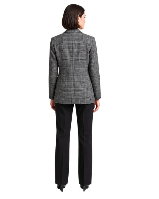 ECUENTRO Women Checked Blazer
