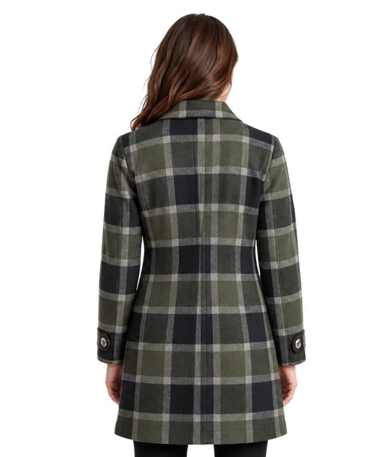 TOMMY HILFIGER Women Plaid Long Coat