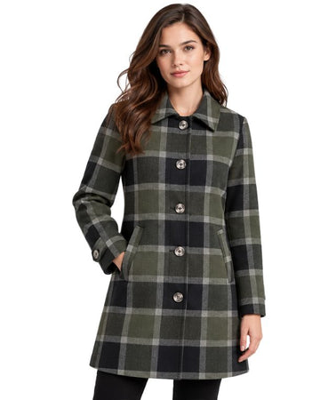 TOMMY HILFIGER Women Plaid Long Coat