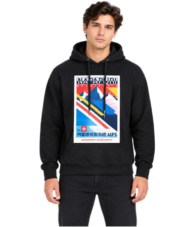 NAPAPIJRI Men Mountain Inspired Front Graphic Hoodie