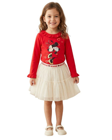 DISNEY Girls Cute Minnie Mouse Graphic T-Shirt