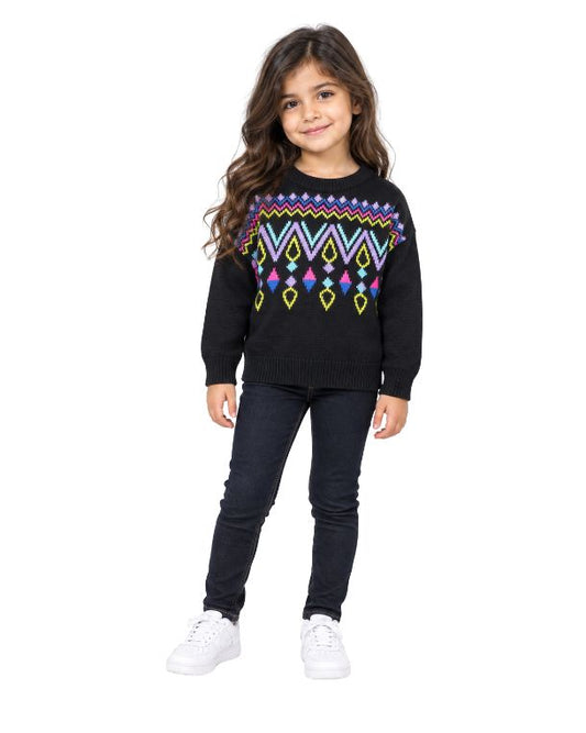 THEREABOUTS Girls Vibrant Geometric Pattern T-Shirt