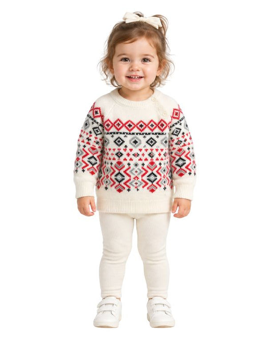 OKIE DOKIE Baby Girl Isle Geometric Pattern T-Shirt