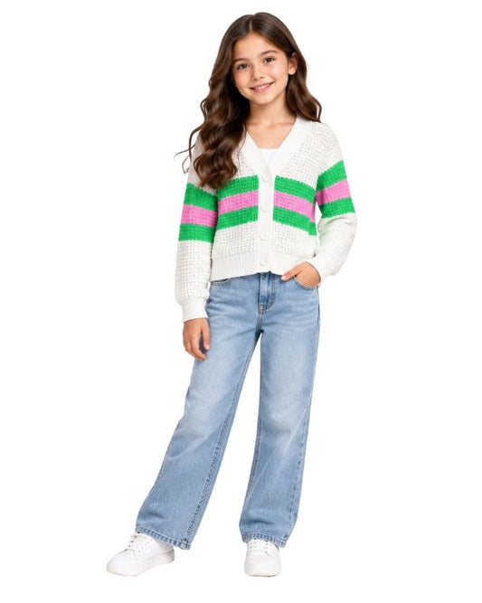 EPIC THREADS Girl Horizontal Stripes Light Jacket