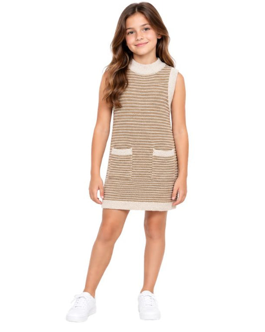 Girls Horizontal Stripe Design Dress