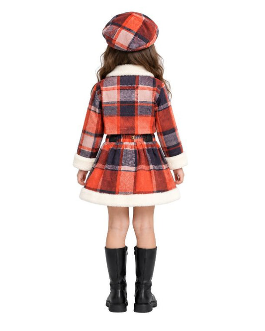 Girls 3 Pcs Plaid Classic Set