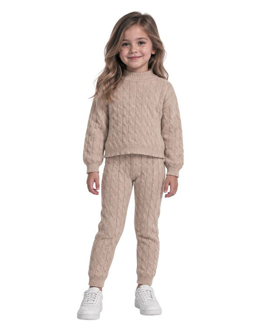 Girls Cable Knit 2 Pcs Set