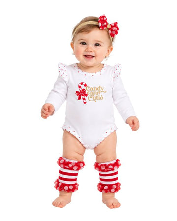 BABY ESSENTIALS Baby Girls Candy Cane Cutie Overall