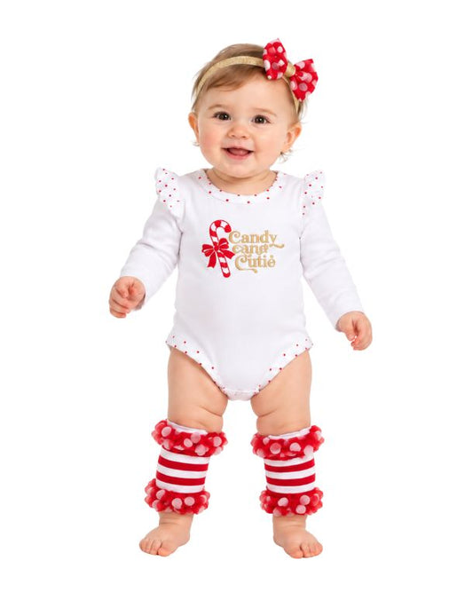 BABY ESSENTIALS Baby Girls Candy Cane Cutie Overall