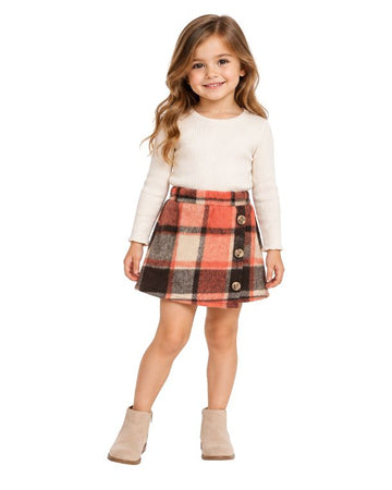 Girls Stylish Plaid Mini Skirt