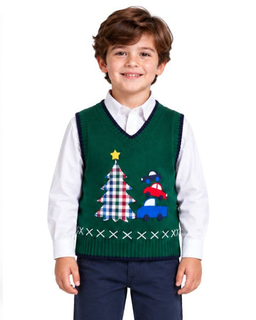 IZOD Boys Festive Christmas Tree Vest