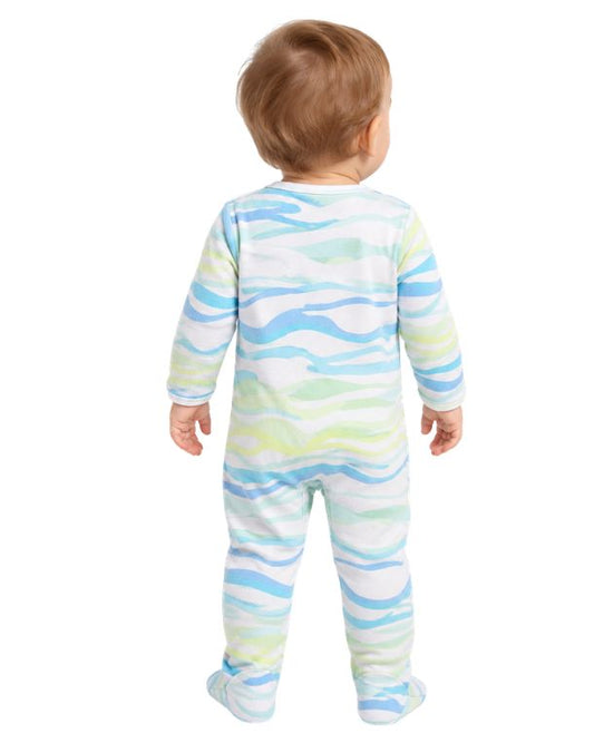 ROCKETS OF AWESOME Baby Boys Pastel Wavy Stripe Pattern Jumpsuit