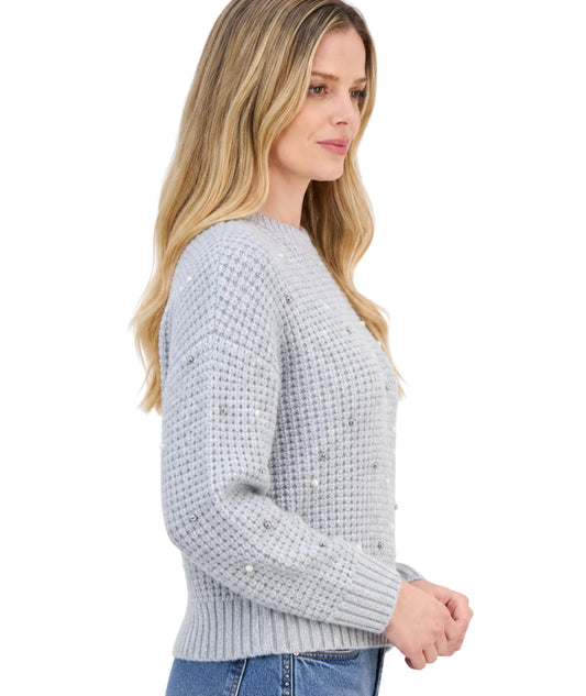 AND NOW THIS Women Crewneck Embellished Sweater