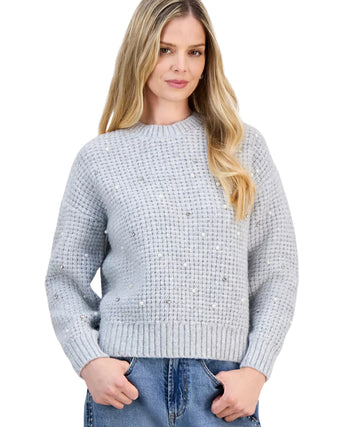 AND NOW THIS Women Crewneck Embellished Sweater