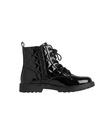 ADRENE Girls Glossy Patent Leather Look Boot