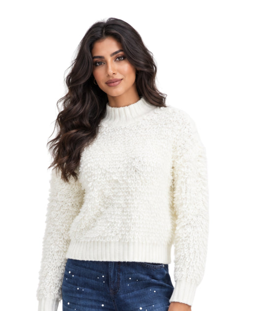 ON 34TH Women Plush Loop Pullover Sweater
