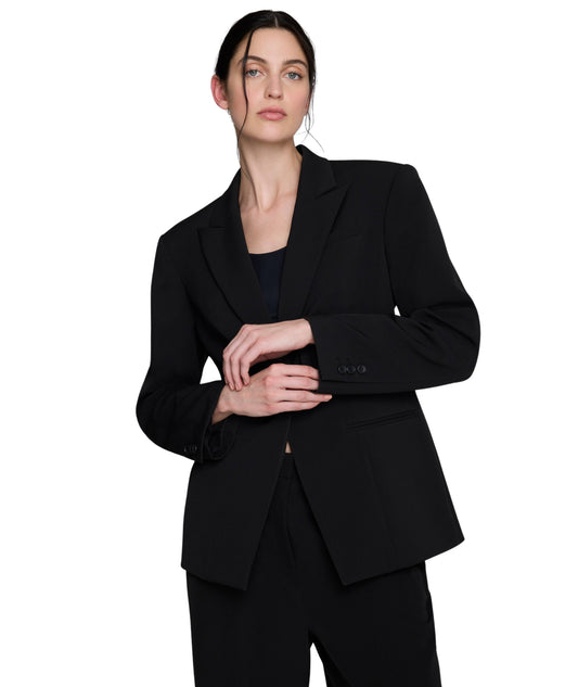 KENNETH COLE Women  Luxe Stretch Twill One-Button Blazer