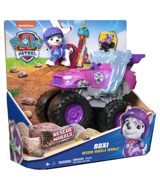 PAW PATROL Rescue Wheels Roxi Monster Truck with Transformation and Collectible Action Figure