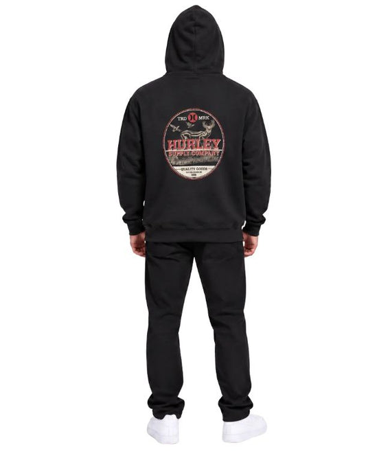HURLEY Men  Distressed Vintage Circular Back Graphic  Hoodie