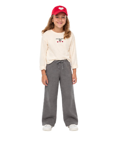 KIABI Girls Full Of Love  Embroidered T-Shirt