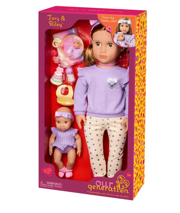 TORY & RILEY Babysitter Doll & Baby Doll Sister with Accessories Playset