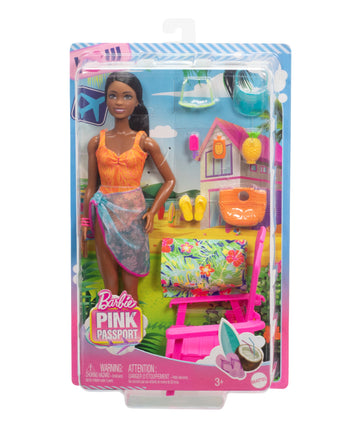 Barbie Brooklyn Pink Passport Hawaii Doll & Accessories Set