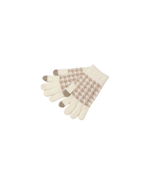 Unisex Kids Hounds Tooth Pattern Gloves