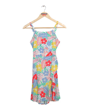 Girls Floral Print Fit & Flare Dress