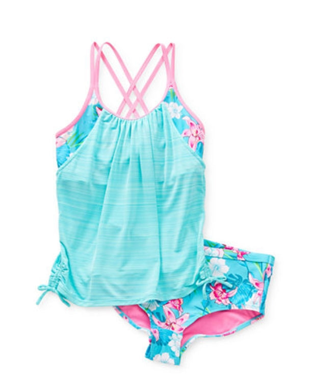 Girls Floral Swim Tankini Set