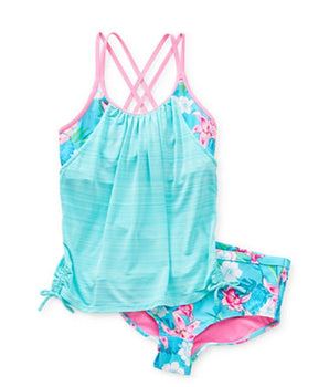 Girls Floral Swim Tankini Set