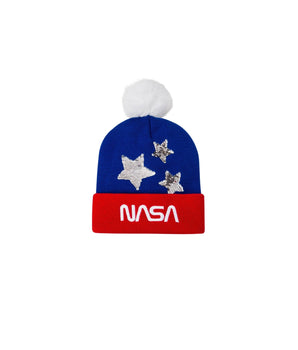 NASA Girls Flip Sequin Beanie Warmth Hat