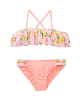 Grils Cirtus Prined Swim Suits 2 Set