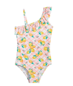 Girls Citrus Print Swimsuit