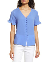 Women Ruffed Sleeve Blouse 