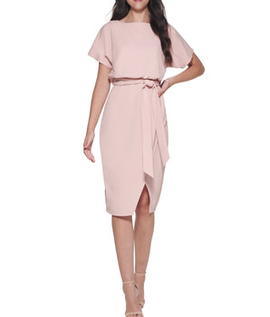 Women Blouson Wrap Dress