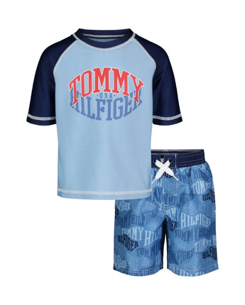 Baby Logo Print Swim Trunks 2 Pcs