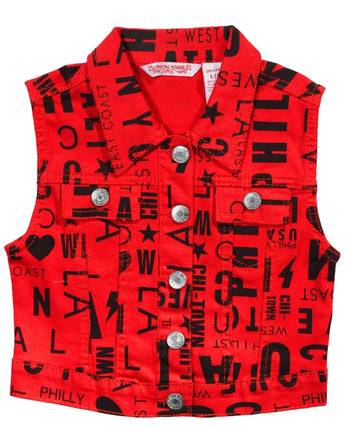 Girls Printed Vest